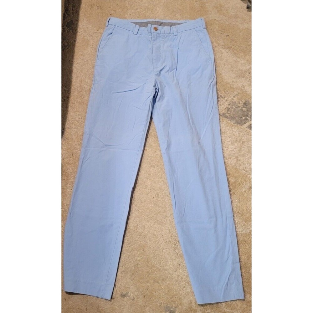 Brooks Brothers Clark Fit Blue Supima Pants W35/L34